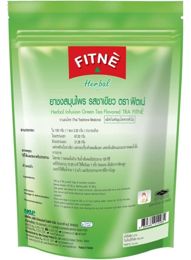 FITNE FITNÈ Green Tea Herbal Honey Lemon With Garcinia Senna Infusion Gentle Detox Cleanse High Antioxidant No Calories Stevia Sweetener, 60 Tea Bags - Image 2